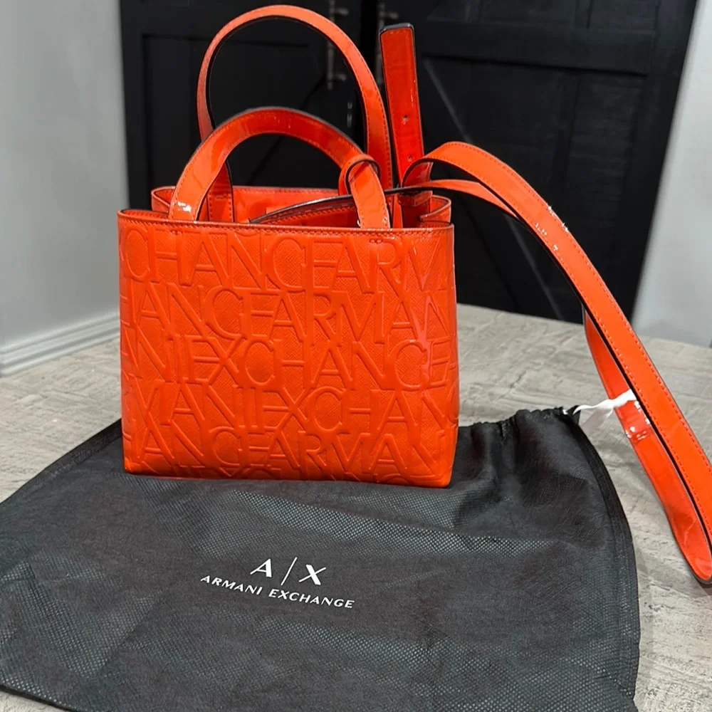 Armani Exchange Vibrant Orange Mini Bag - Picture 1 of 7